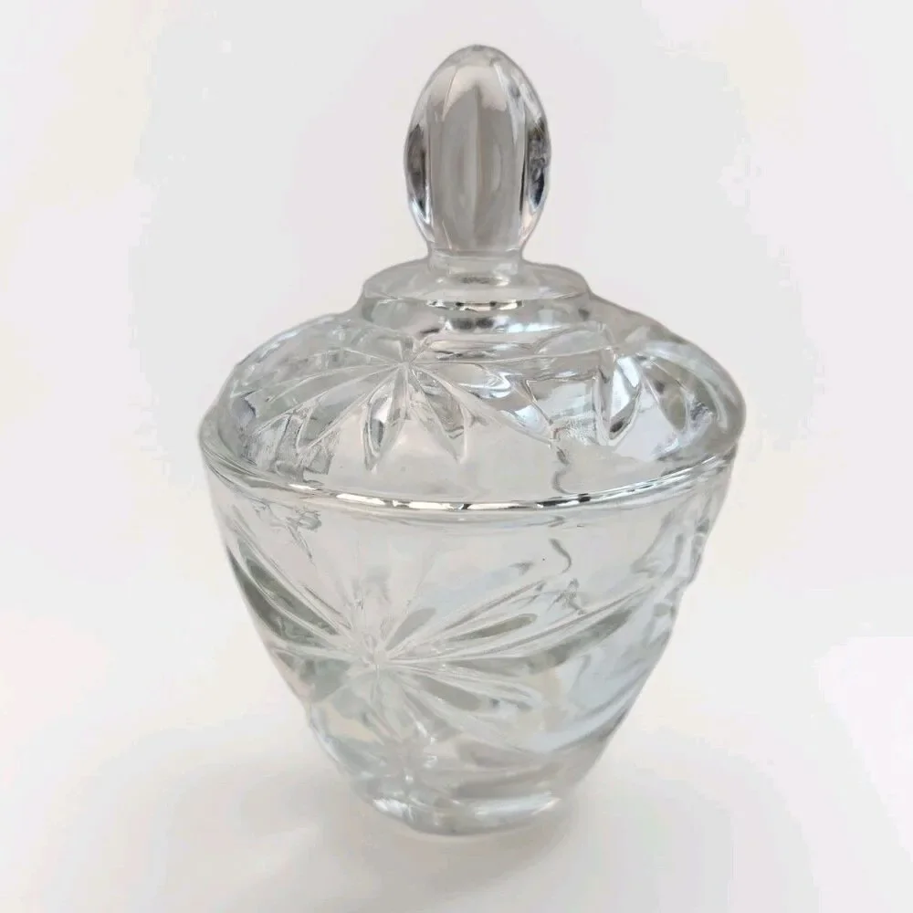 Anchor Hocking EAPC Star of David Creamer, Sugar Bowl w Lid, Relish Dish VTG